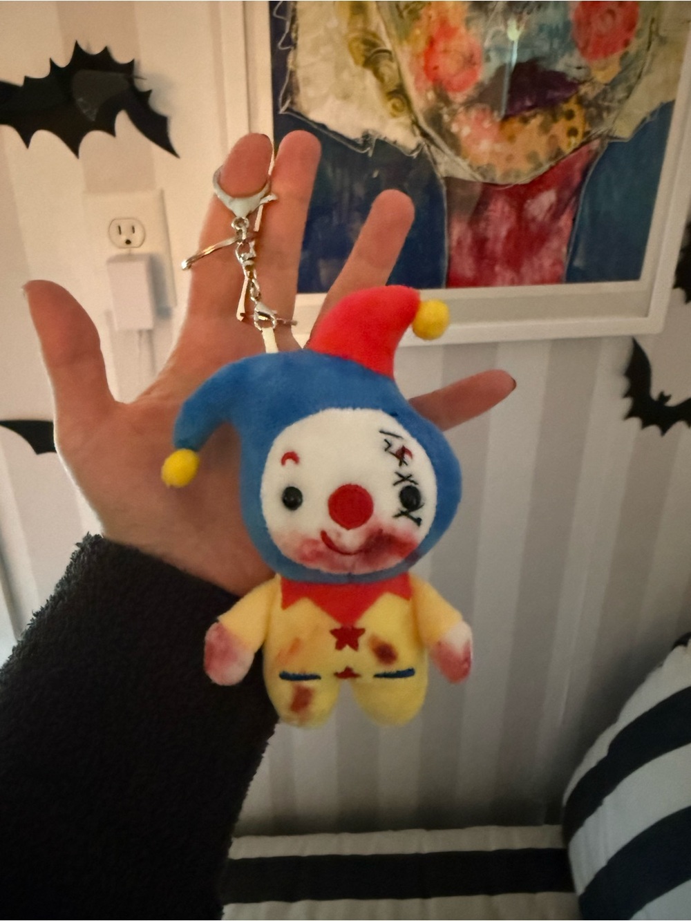 Plush Jester Clown Keychain Killer Clown Halloween Plushie Toy